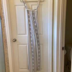 White and navy jumpsuit